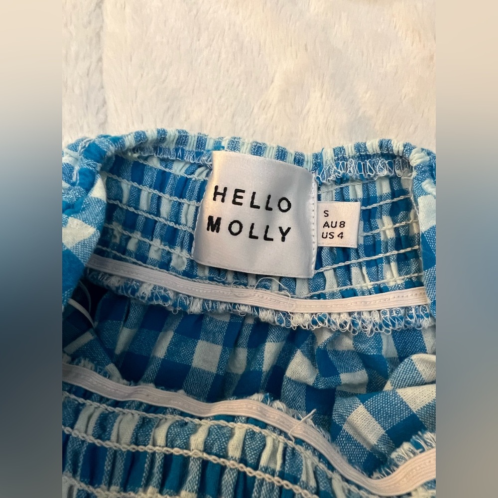 🦋 Hello Molly Blue Gingham Halter Maxi Dress - Picture 9 of 11